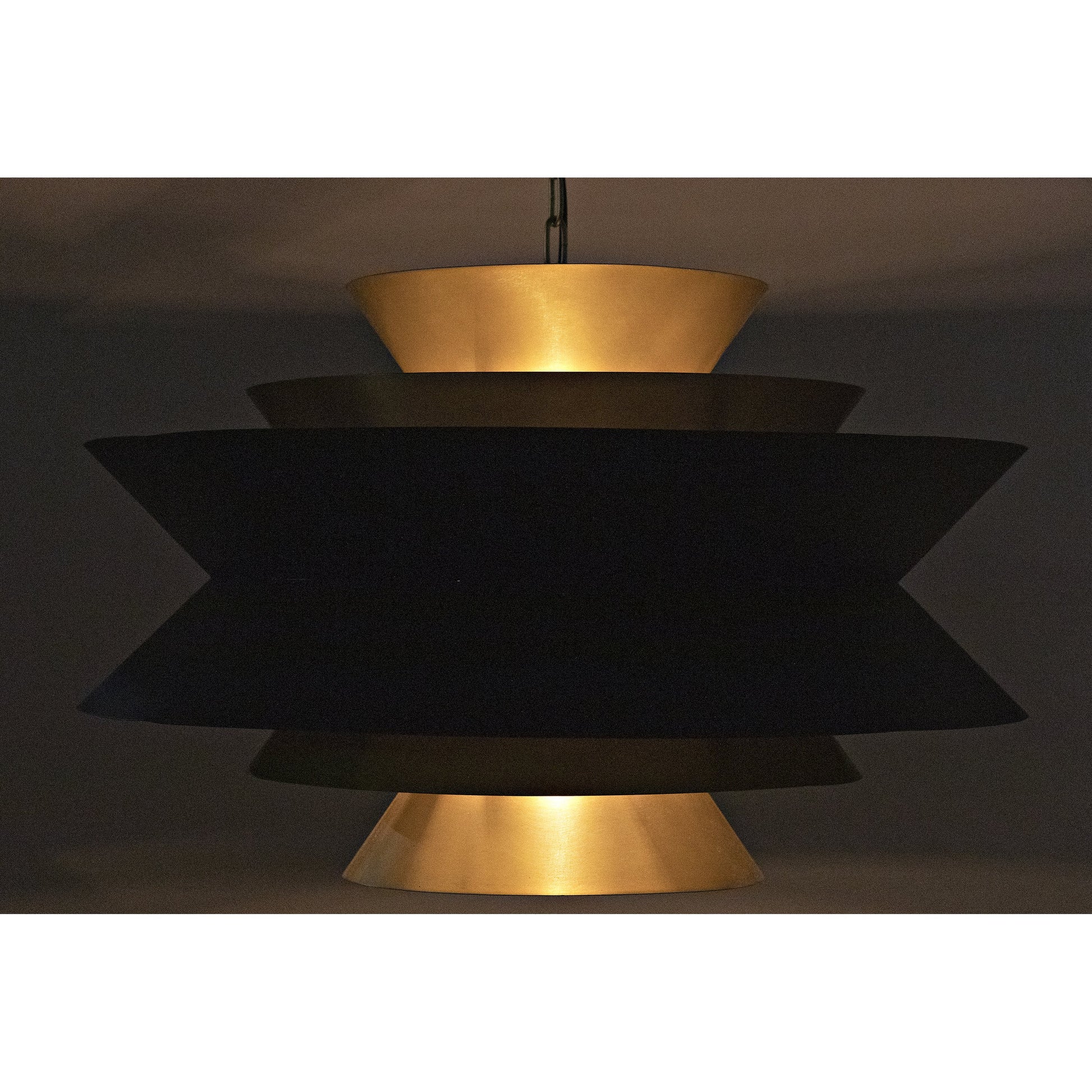 Orion Pendant by Noir in black metal, brass. Made from metal in a modern style.