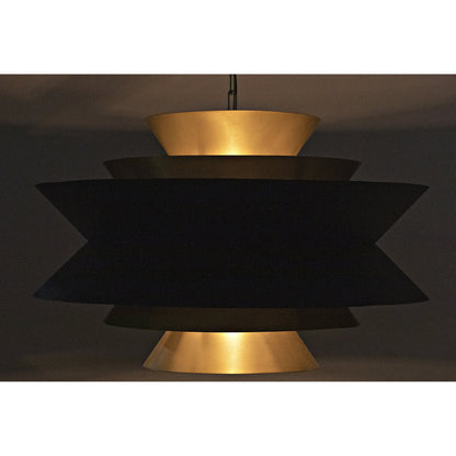 Orion Pendant by Noir in black metal, brass. Made from metal in a modern style.