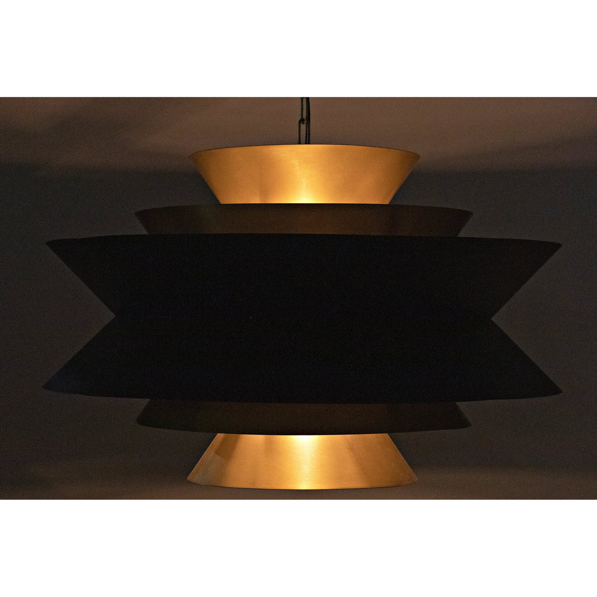 Orion Pendant by Noir in black metal, brass. Made from metal in a modern style.