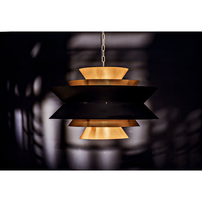 Orion Pendant by Noir in black metal, brass. Made from metal in a modern style.