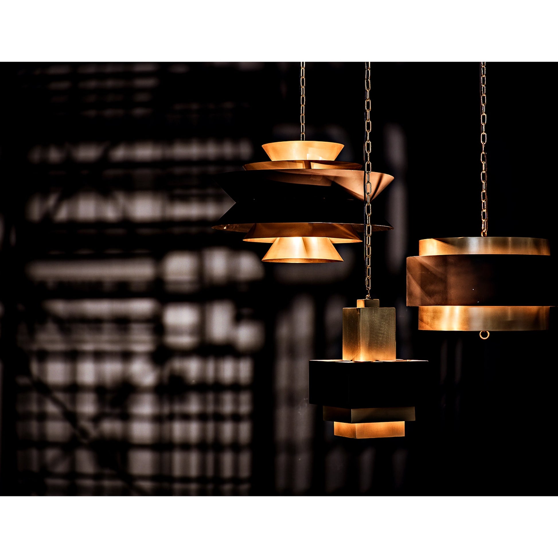 Orion Pendant by Noir in black metal, brass. Made from metal in a modern style.
