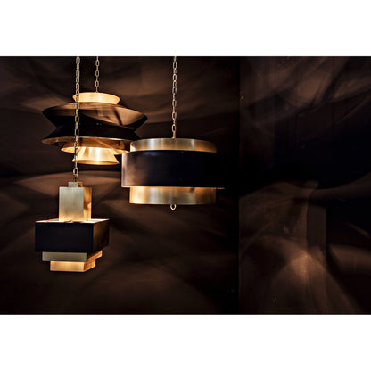 Orion Pendant by Noir in black metal, brass. Made from metal in a modern style.