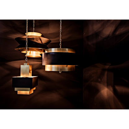 Orion Pendant by Noir in black metal, brass. Made from metal in a modern style.