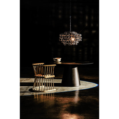 Vulcan Chandelier by Noir in black. Made from metal, rocks in a modern style.