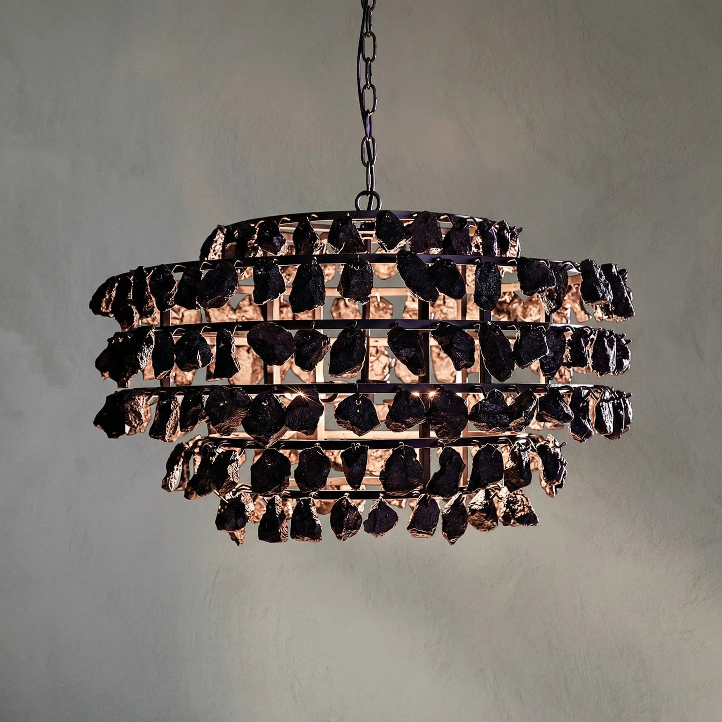 006 SI-1755567 | Lifestyle | Vulcan Chandelier by Noir in black. Made from metal, rocks in a modern style.