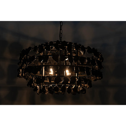 Vulcan Chandelier by Noir in black. Made from metal, rocks in a modern style.