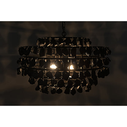 Vulcan Chandelier by Noir in black. Made from metal, rocks in a modern style.