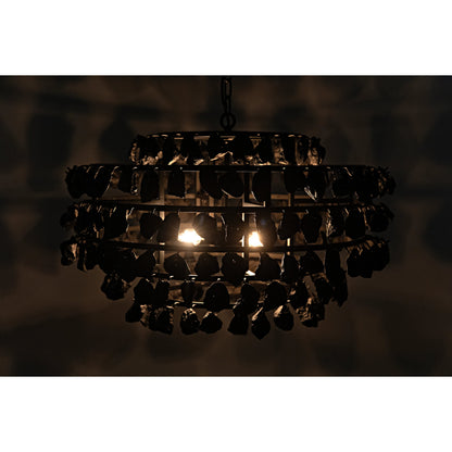 Vulcan Chandelier by Noir in black. Made from metal, rocks in a modern style.