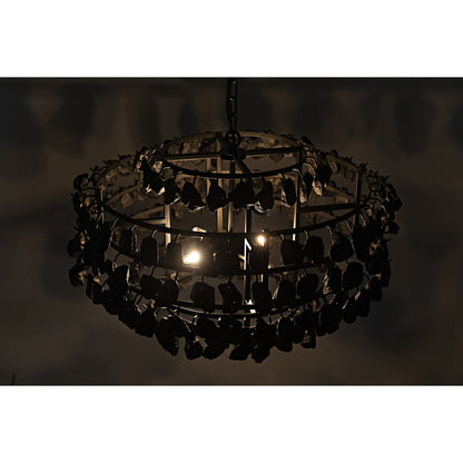 Vulcan Chandelier by Noir in black. Made from metal, rocks in a modern style.