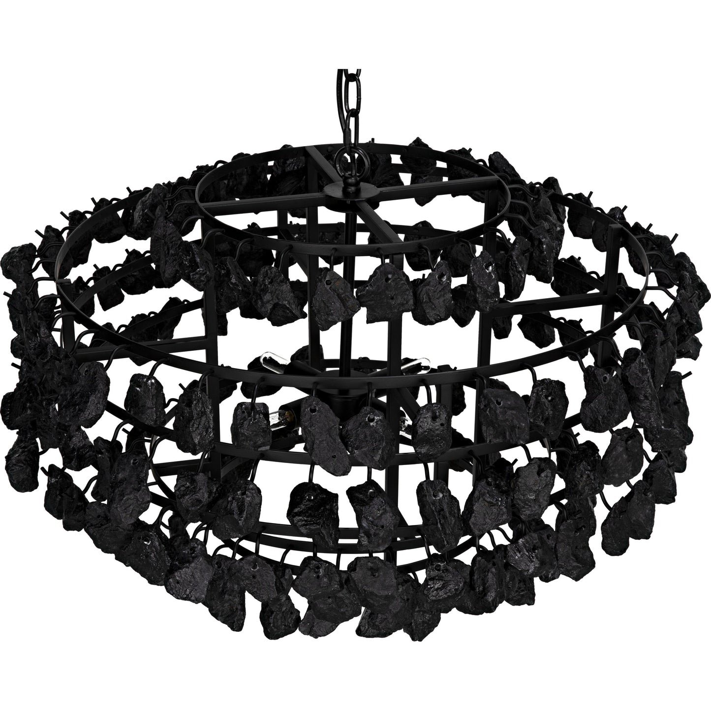 002 SI-1755567 | Additional Silo | Vulcan Chandelier by Noir in black. Made from metal, rocks in a modern style.