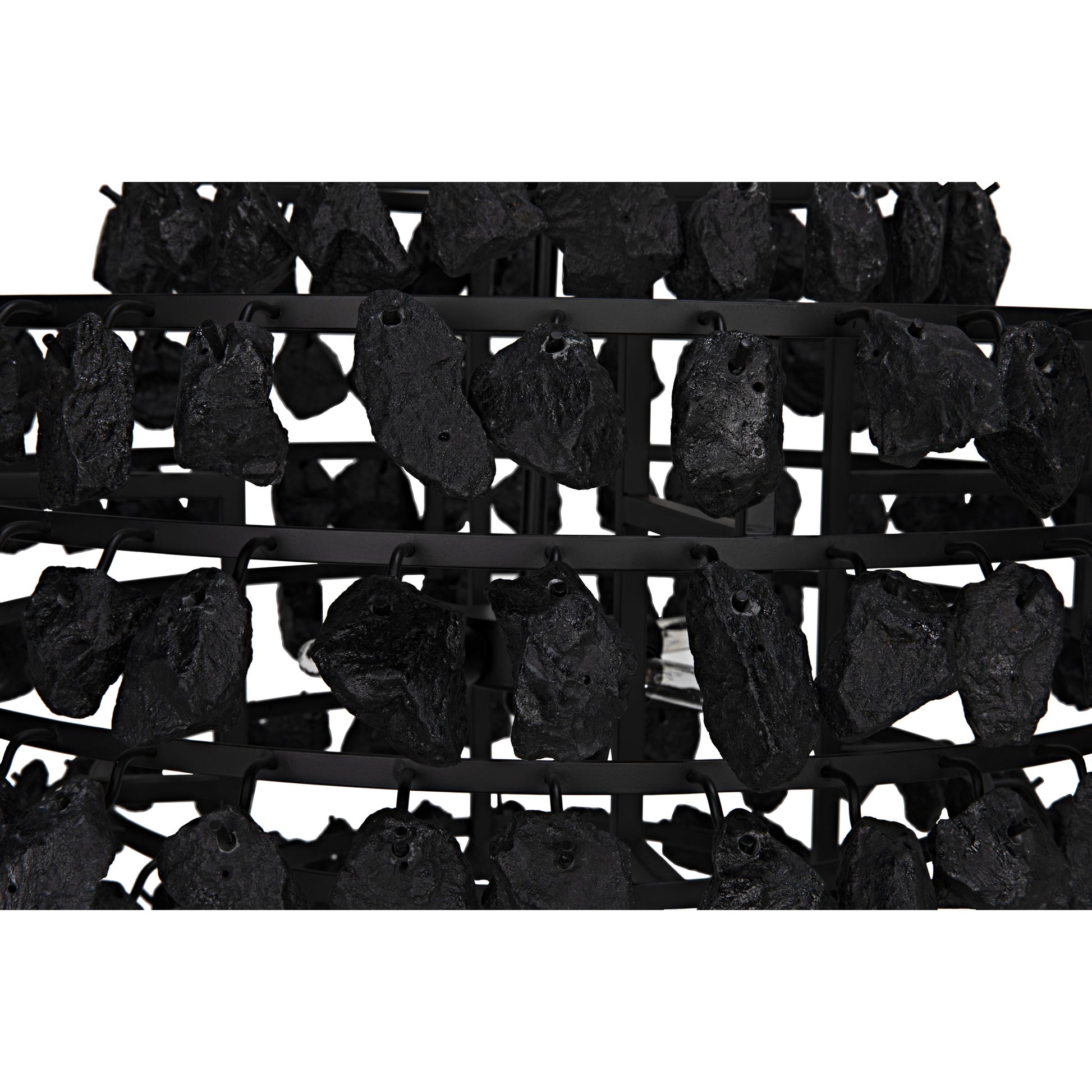 Vulcan Chandelier by Noir in black. Made from metal, rocks in a modern style.