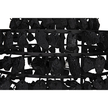 Vulcan Chandelier by Noir in black. Made from metal, rocks in a modern style.