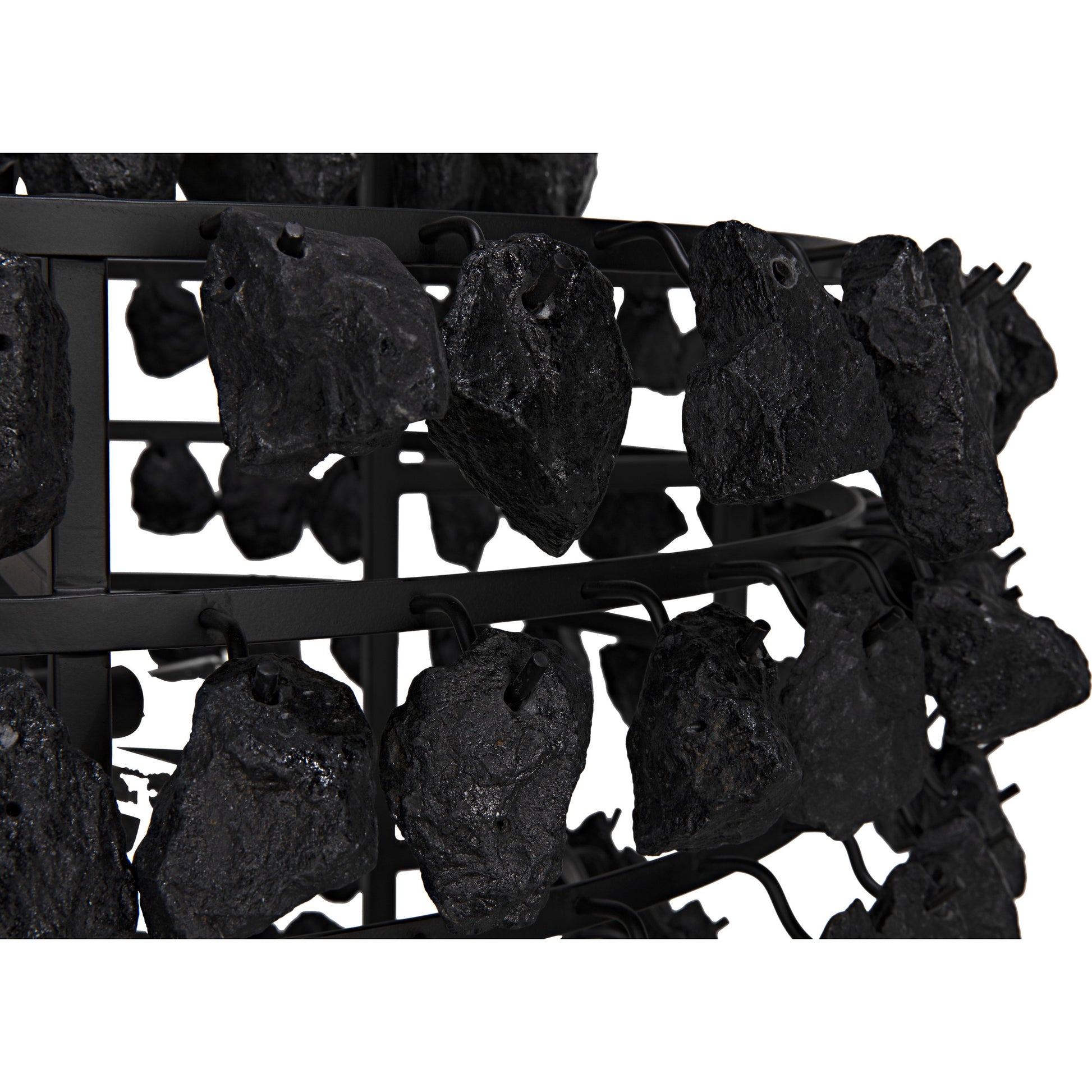 Vulcan Chandelier by Noir in black. Made from metal, rocks in a modern style.