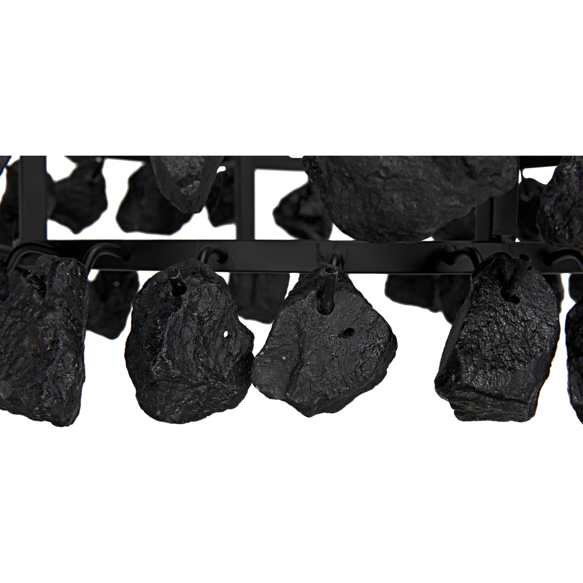 Vulcan Chandelier by Noir in black. Made from metal, rocks in a modern style.