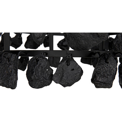 Vulcan Chandelier by Noir in black. Made from metal, rocks in a modern style.
