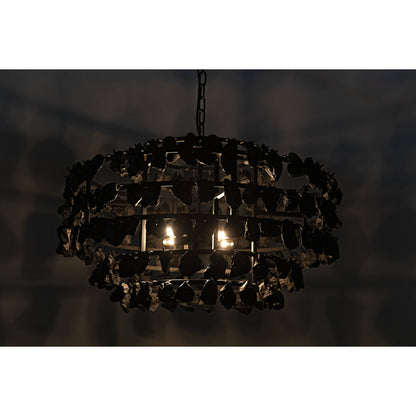 Vulcan Chandelier by Noir in black. Made from metal, rocks in a modern style.