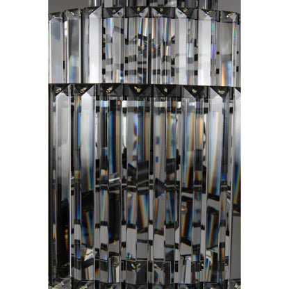 Axa Chandelier by Noir in matte black. Made from industrial steel and crystals in a unique style.