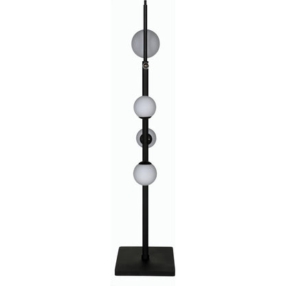 Dasha Floor Lamp by Noir in matte black. Made from industrial steel and frosted globe in a modern style.