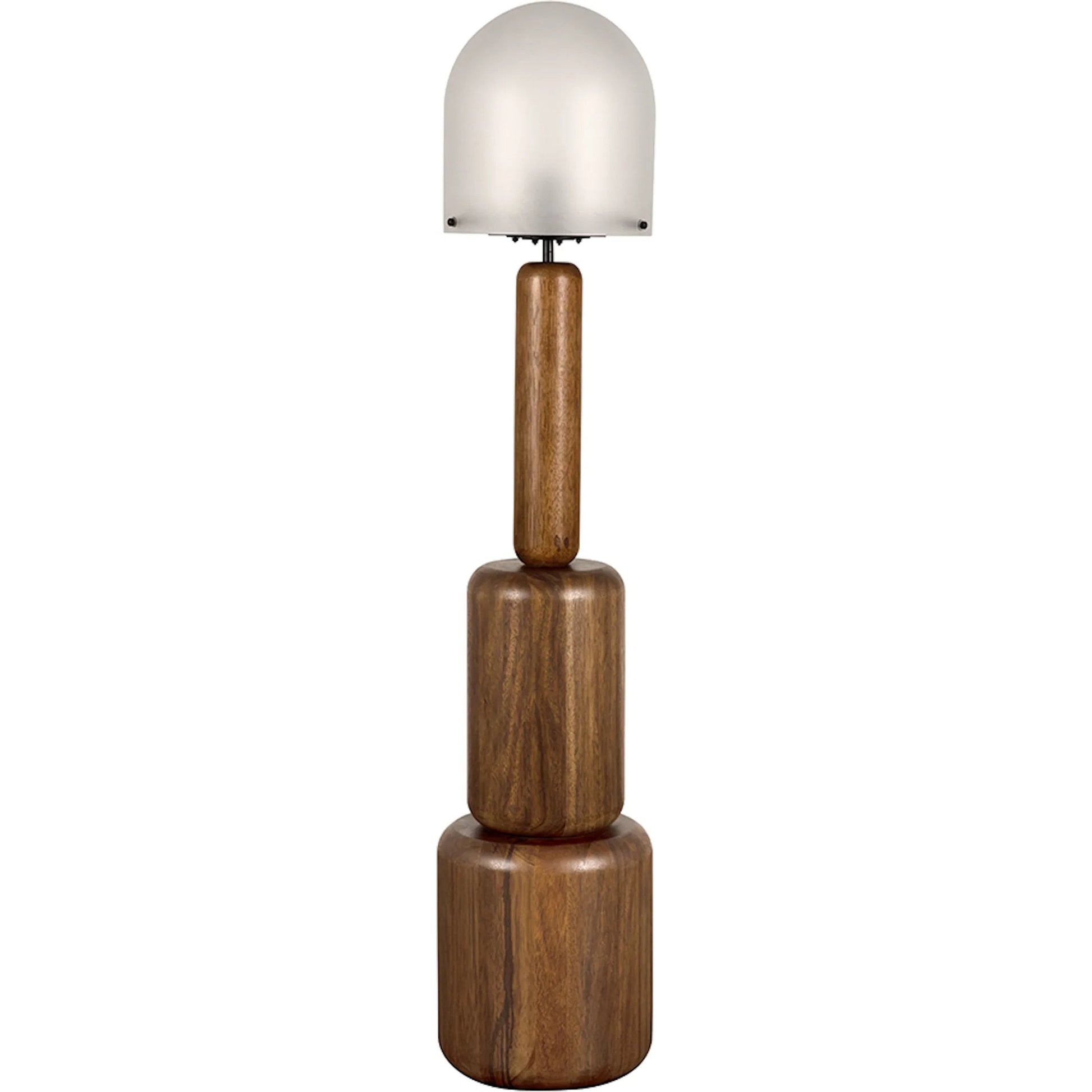 Mondo Floor Lamp by Noir in dark walnut, frosted glass. Made from walnut, glass in a unique style.
