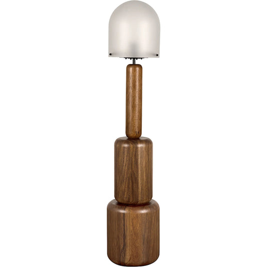 001 SI-2536857 | Primary Silo | Mondo Floor Lamp by Noir in dark walnut, frosted glass. Made from walnut, glass in a unique style.