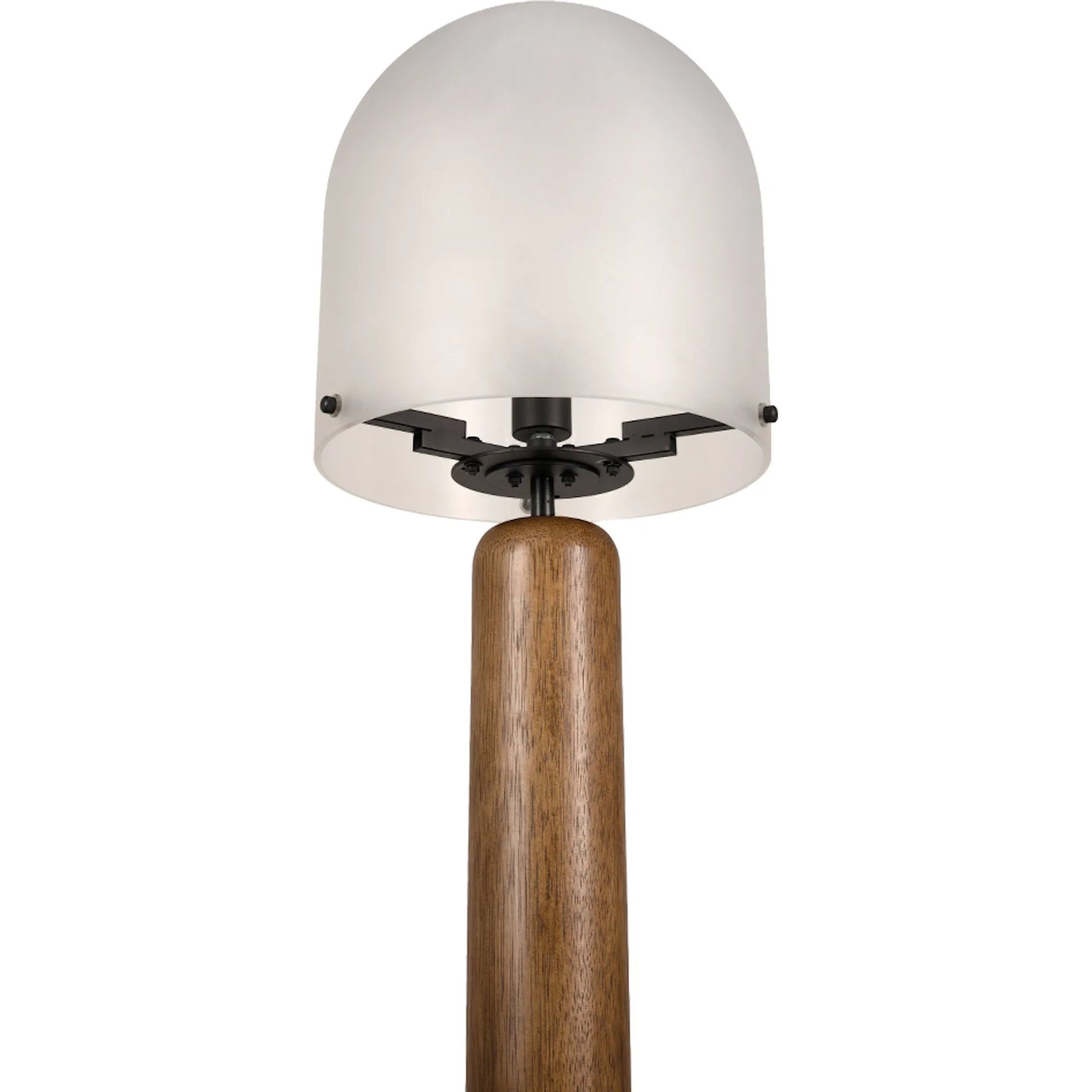 Mondo Floor Lamp by Noir in dark walnut, frosted glass. Made from walnut, glass in a unique style.