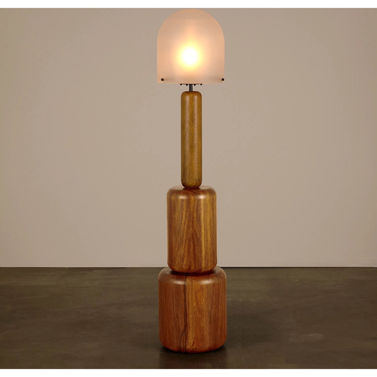 002 SI-2536857 | Additional Silo | Mondo Floor Lamp by Noir in dark walnut, frosted glass. Made from walnut, glass in a unique style.