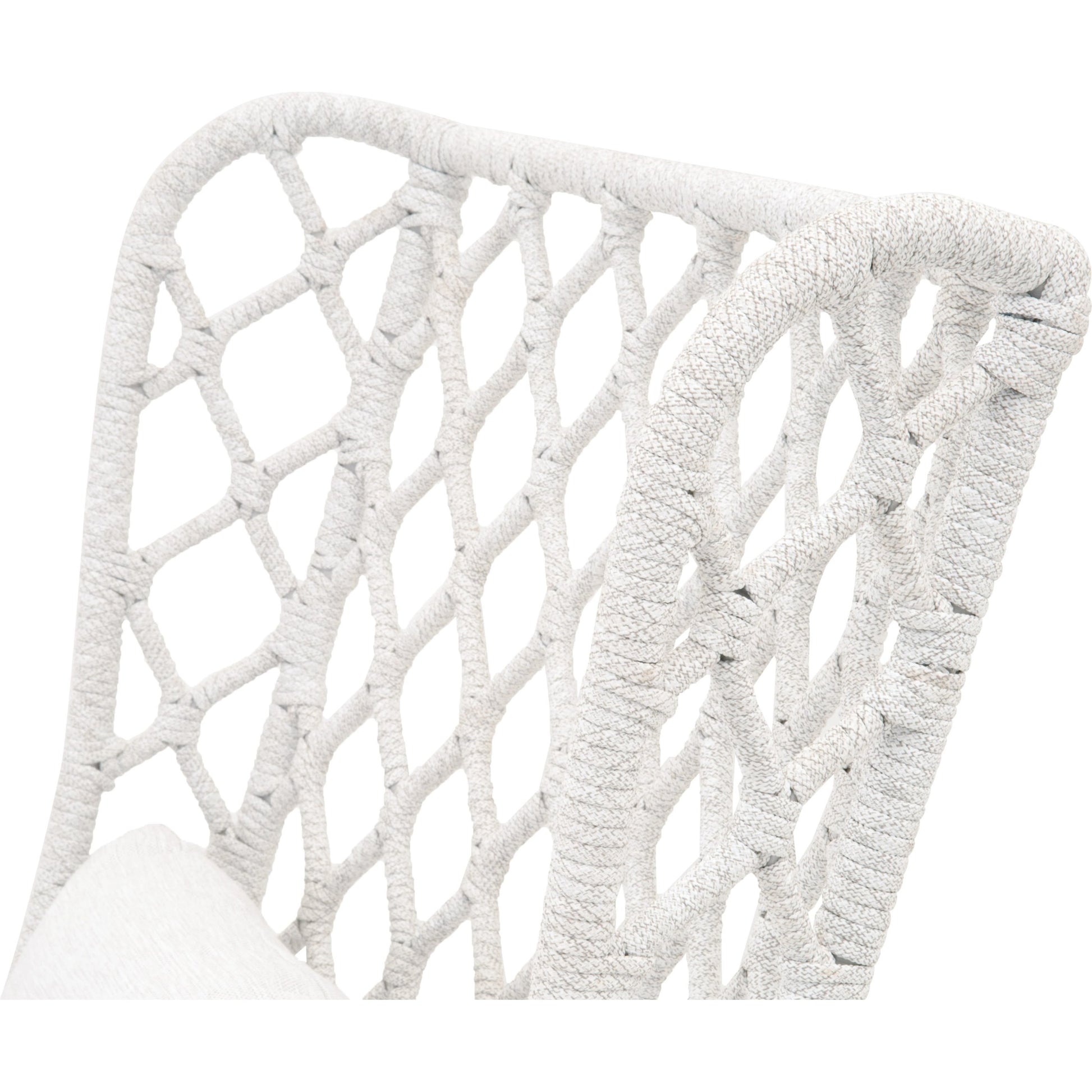 Lattis Wing Chair by Essentials For Living in gray, white speckle. Made from solid teak, aluminum, rope, 100% olefin in a coastal style.