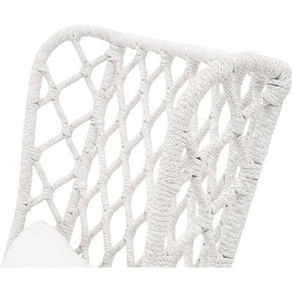 Lattis Wing Chair by Essentials For Living in gray, white speckle. Made from solid teak, aluminum, rope, 100% olefin in a coastal style.