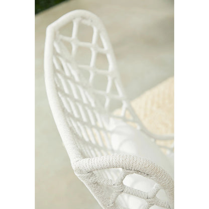 Lattis Wing Chair by Essentials For Living in gray, white speckle. Made from solid teak, aluminum, rope, 100% olefin in a coastal style.