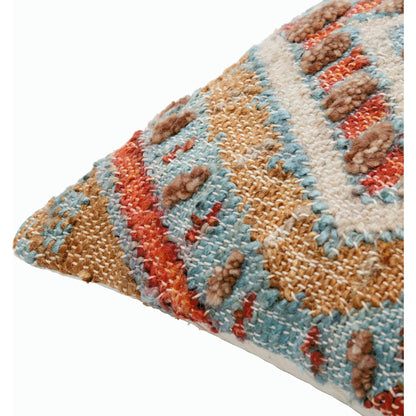Luanda Pillow - 28846 by Surya in aqua, light beige. Made from 70% jute, 20% wool, 10% cotton, 100% cotton in a eclectic & global style.