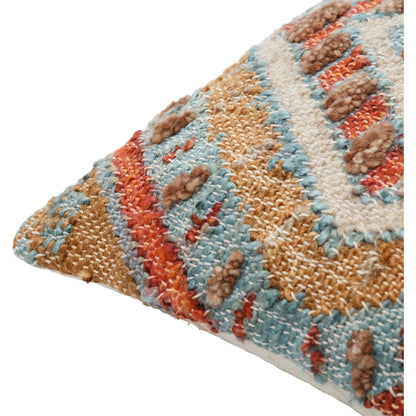 Luanda Pillow - 28846 by Surya in aqua, light beige. Made from 70% jute, 20% wool, 10% cotton, 100% cotton in a eclectic & global style.