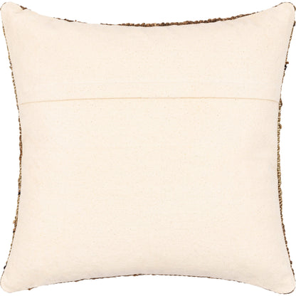 Luanda Pillow - 37087 by Surya in dark brown, brown, seafoam, black, light beige, olive. Made from 70% jute, 20% wool, 10% cotton, 100% cotton in a eclectic & global 