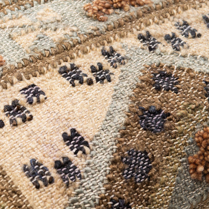 Luanda Pillow - 37087 by Surya in dark brown, brown, seafoam, black, light beige, olive. Made from 70% jute, 20% wool, 10% cotton, 100% cotton in a eclectic & global style.