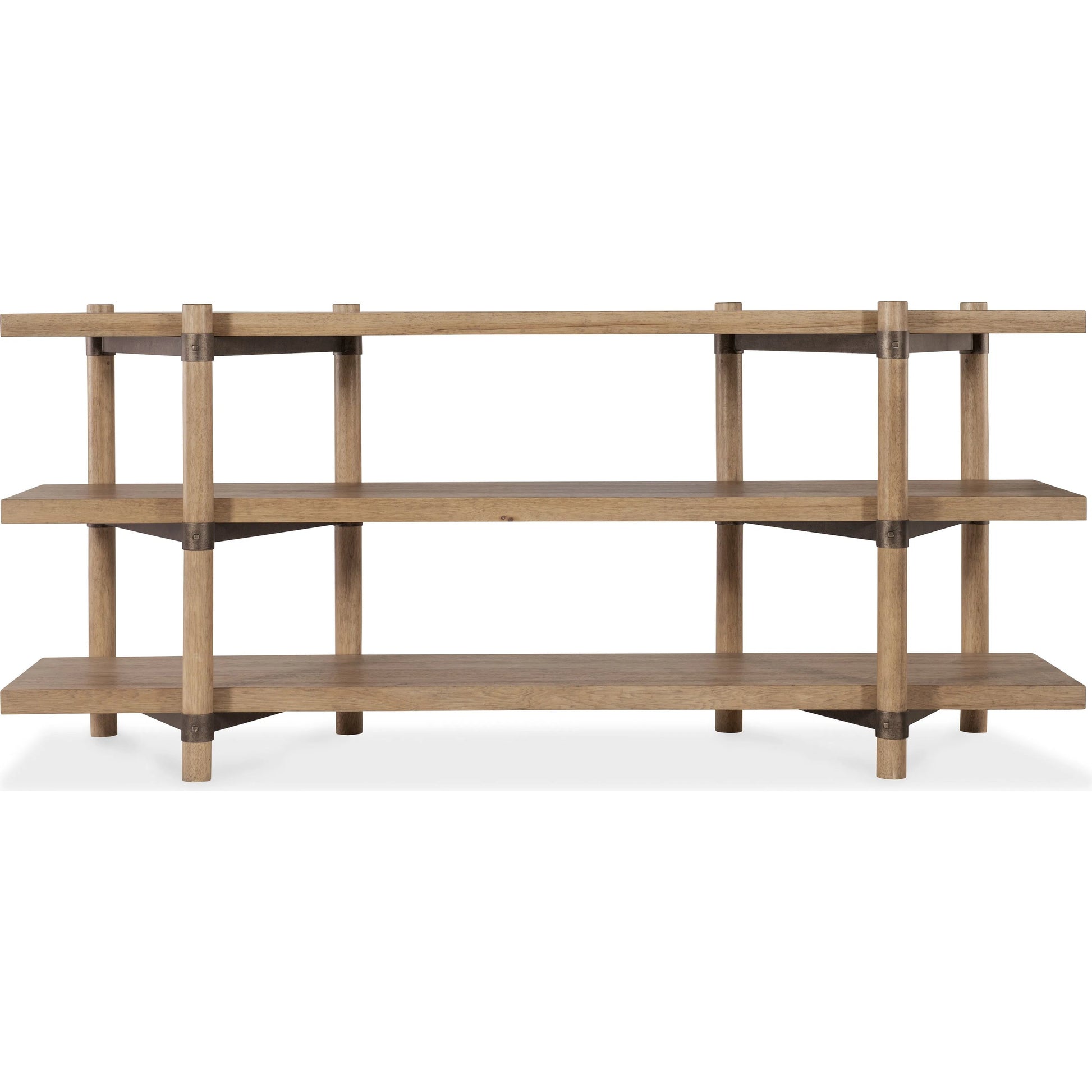 Vineyard Row Console by Hooker Furniture in light wood and sonoma. Made from unique in a transitional style.