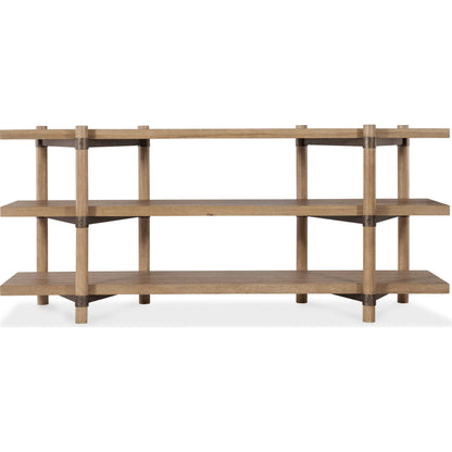 Vineyard Row Console by Hooker Furniture in light wood and sonoma. Made from unique in a transitional style.
