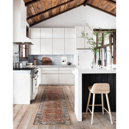 Layla LAY-01 Rug by Loloi in brick, blue. Made from 100% polyester in a traditional style.