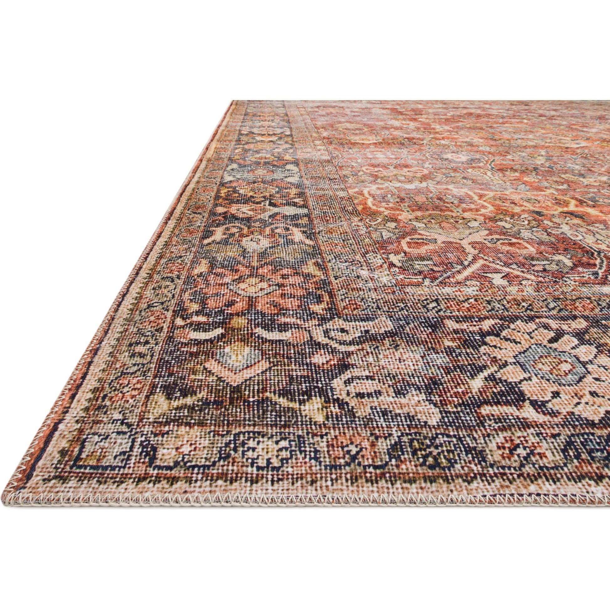 Layla LAY-02 Rug by Loloi in spice, marine. Made from 100% polyester in a traditional style.