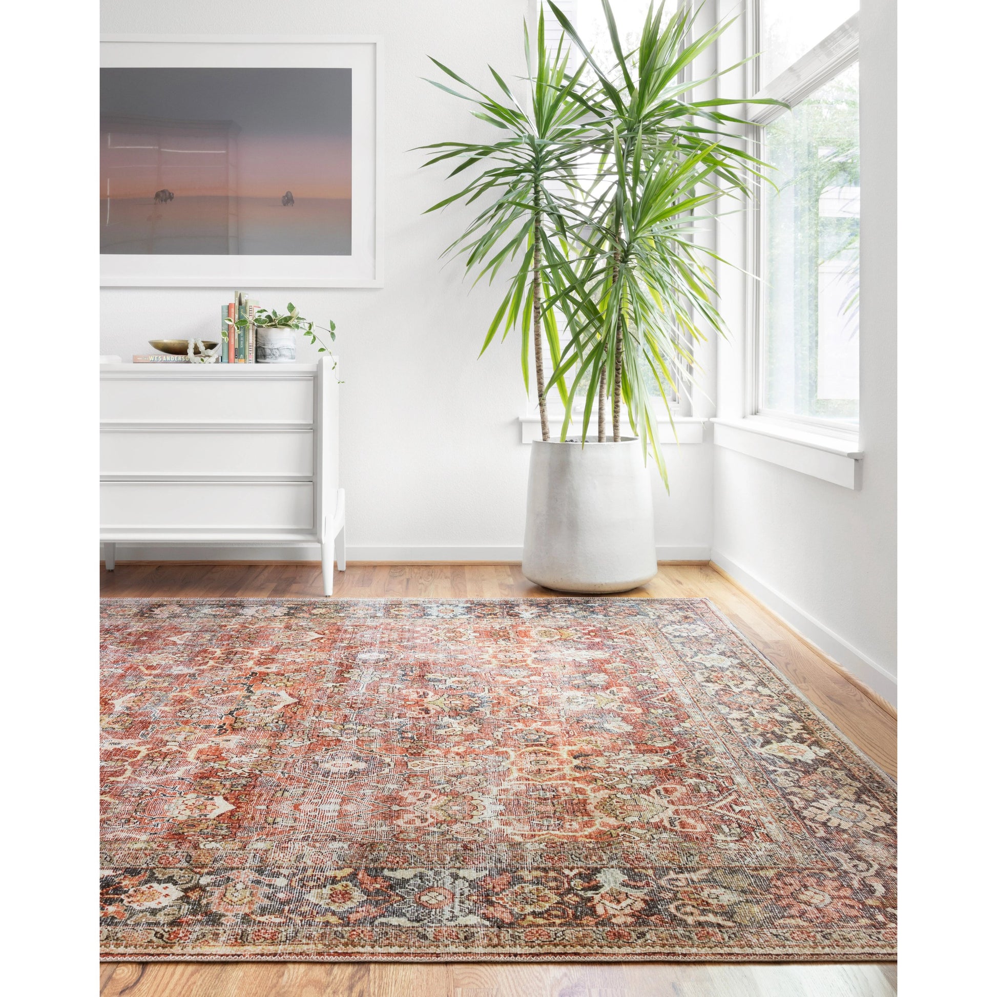 Layla LAY-02 Rug by Loloi in spice, marine. Made from 100% polyester in a traditional style.