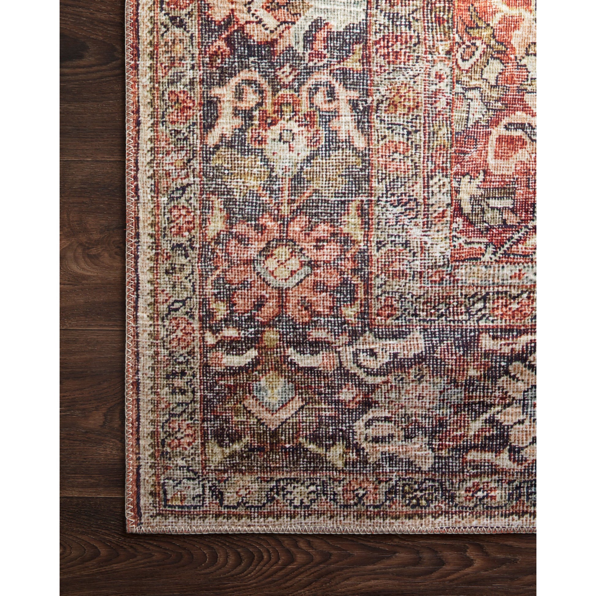 Layla LAY-02 Rug by Loloi in spice, marine. Made from 100% polyester in a traditional style.