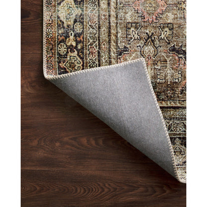 Layla LAY-03 Rug by Loloi in olive, charcoal. Made from 100% polyester, cotton canvas backing in a traditional style.