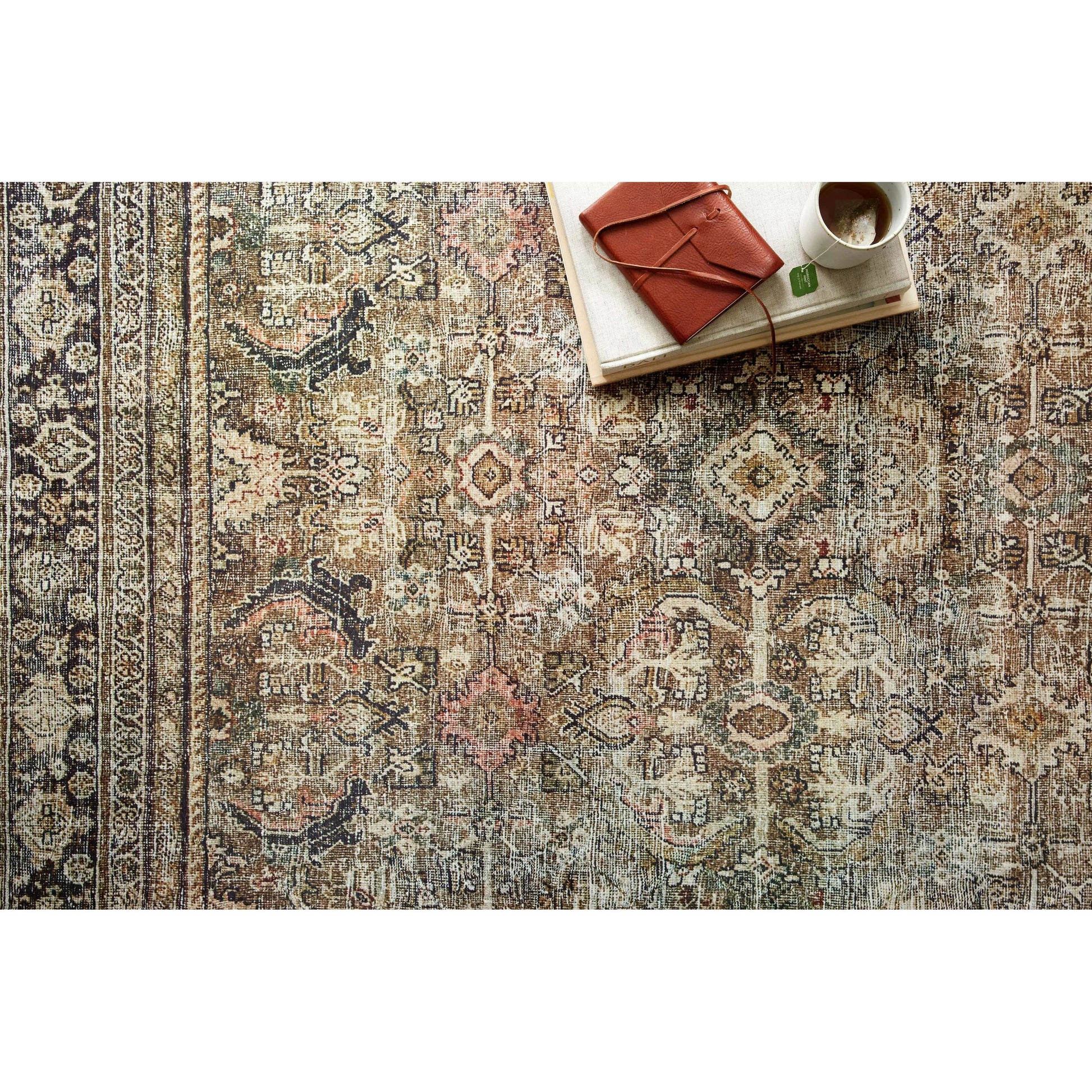 Layla LAY-03 Rug by Loloi in olive, charcoal. Made from 100% polyester, cotton canvas backing in a traditional style.