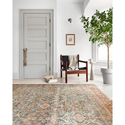 Layla LAY-04 Rug by Loloi in ocean, rust. Made from 100% polyester in a traditional style.