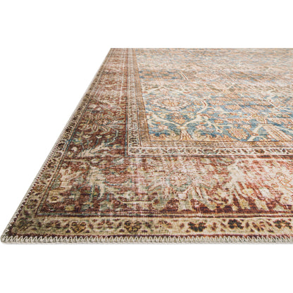 Layla LAY-04 Rug by Loloi in ocean, rust. Made from 100% polyester in a traditional style.