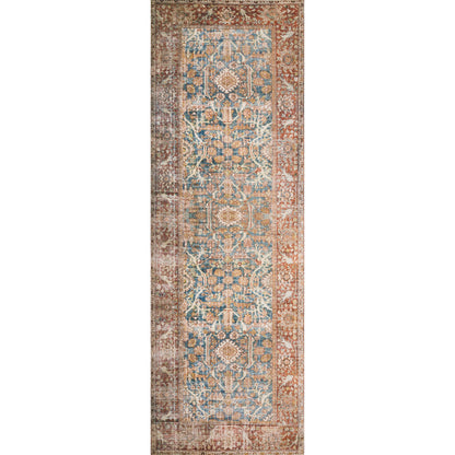 Layla LAY-04 Rug by Loloi in ocean, rust. Made from 100% polyester in a traditional style.