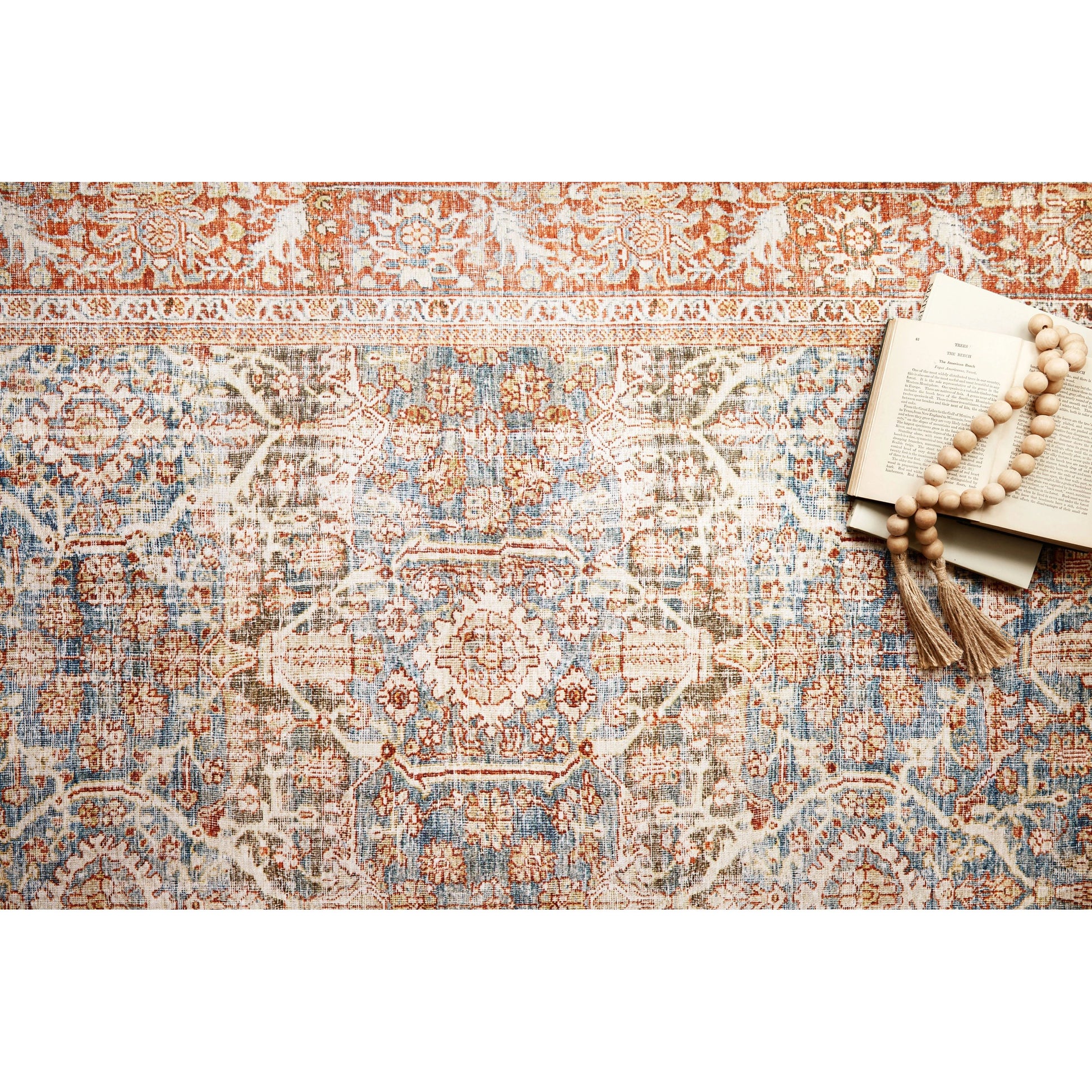 Layla LAY-04 Rug by Loloi in ocean, rust. Made from 100% polyester in a traditional style.