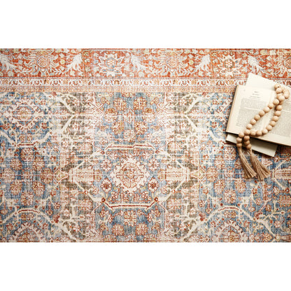 Layla LAY-04 Rug by Loloi in ocean, rust. Made from 100% polyester in a traditional style.