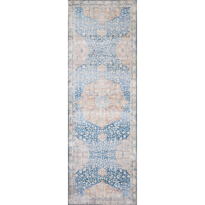 Layla LAY-07 Rug by Loloi in blue, tangerine. Made from 100% polyester in a cottage & farmhouse style.