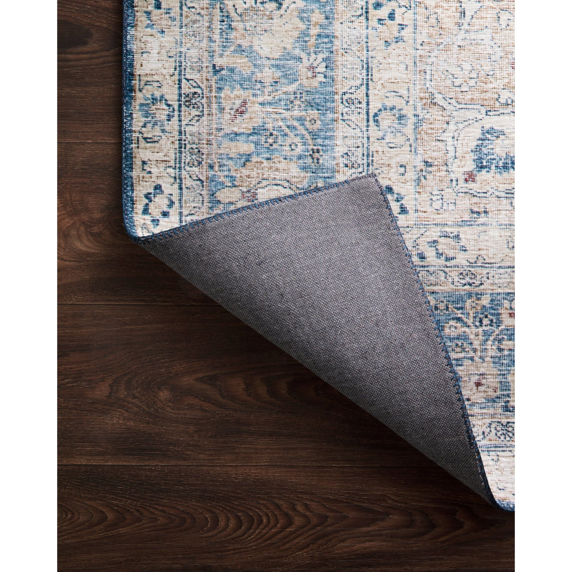 Layla LAY-07 Rug by Loloi in blue, tangerine. Made from 100% polyester in a cottage & farmhouse style.