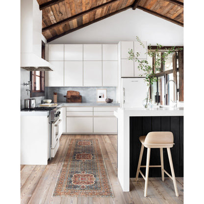 Layla LAY-09 Rug by Loloi in cobalt blue, spice. Made from 100% polyester in a traditional style.