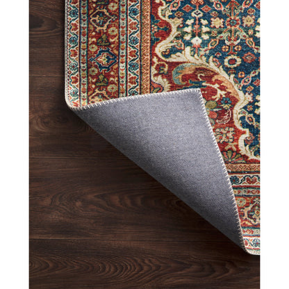 Layla LAY-09 Rug by Loloi in cobalt blue, spice. Made from 100% polyester in a traditional style.